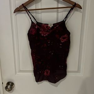Aritzia Wilfred pink magenta floral silk tank top